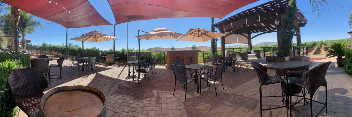 Panorama of outdoor seating